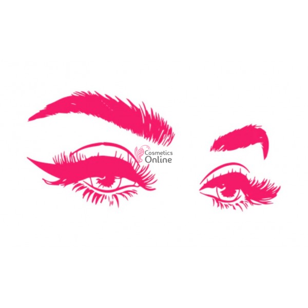 Sablon sticker de perete pentru salon de infrumusetare - J090XL - Make-up & Eyelashes Fuchsia